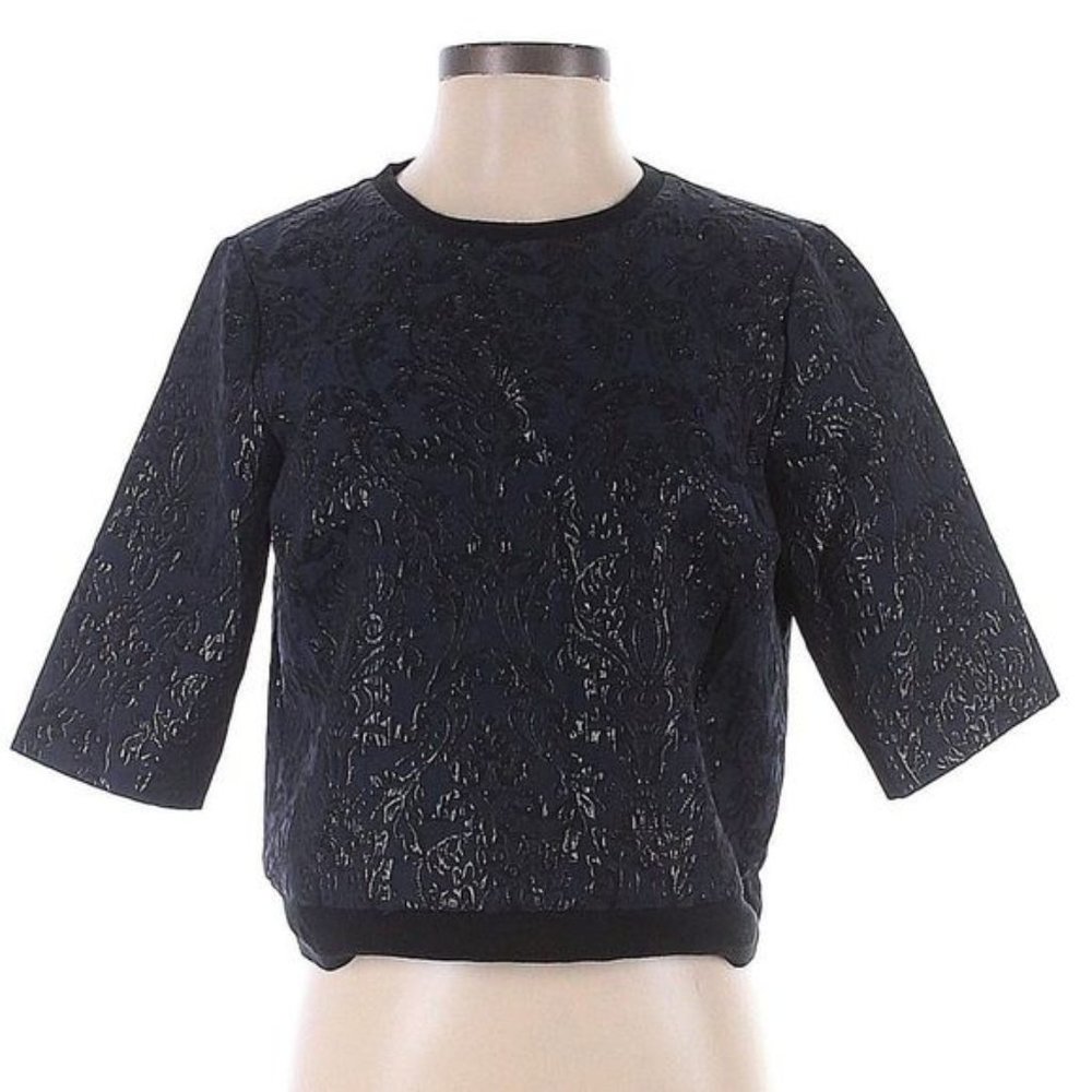 Simply Vera Vera Wang Crop Brocade Shimmer Top Size XL
